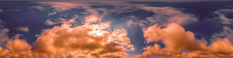 蓝色的橙色天空全景卷云云无缝的球形equirectangular格式完整的天顶图形游戏编辑空中无人机学位全景照片天空更换