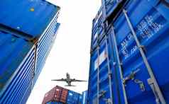 飞机飞行容器物流货物航运业务容器船进口出口物流物流行业港口港口容器港卡车运输