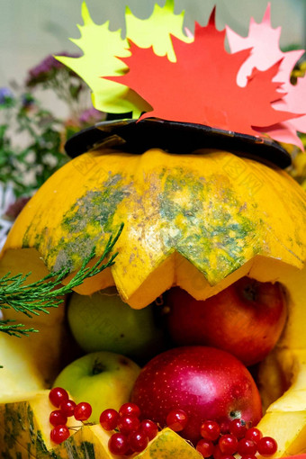 装饰万圣节万圣节庆祝活动南瓜吃了水果浆果