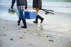 工具钓鱼贸易渔夫携带冷却器解决盒子海滩早期早....