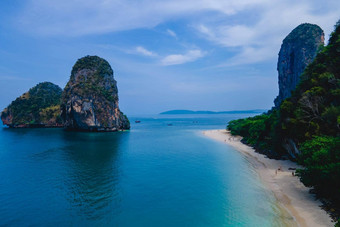 莱利海滩甲米泰国热带海滩莱利甲米