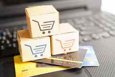 在线购物购物车盒子信贷卡进口出口金融商务