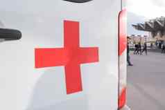 俄罗斯莫斯科9月救护车奥地利红色的交叉教导部紧急的情况下俄罗斯红色的交叉白色车救护车救护车车事故