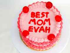 磨砂蛋糕母亲一天庆祝活动有趣的文本一流的妈妈evah
