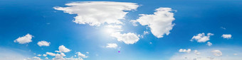 蓝色的天空全景蓬松的云合成图形空中球形全景照片天空圆顶