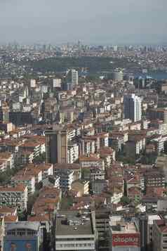 天线视图伊斯坦布尔亚洲一边城市建筑块
