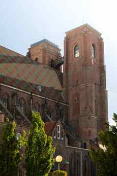 弗罗茨瓦夫波兰弗罗茨瓦夫中央市场广场房子历史资本西里西亚欧洲城市大厅体系结构建筑小镇具有里程碑意义的大教堂教堂