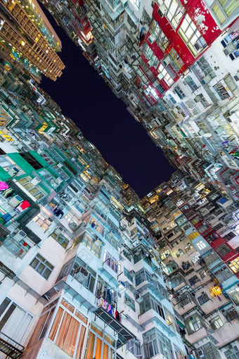 过度拥挤的住宅建筑在香港香港