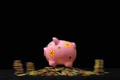 粉红色的猪小猪银行