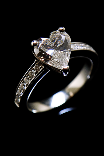 心形戒指高清订婚钻石