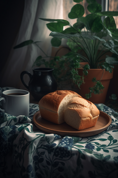 咖啡面包下午茶摄影图1