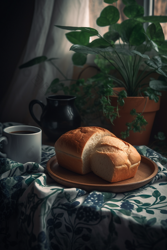 咖啡面包下午茶桌布食物