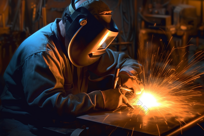焊接焊工工作劳动车间工人