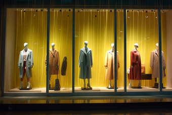商场服装店时尚橱窗温馨设计