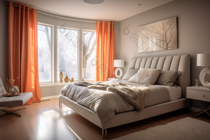 现代卧室室内设计白色CAD