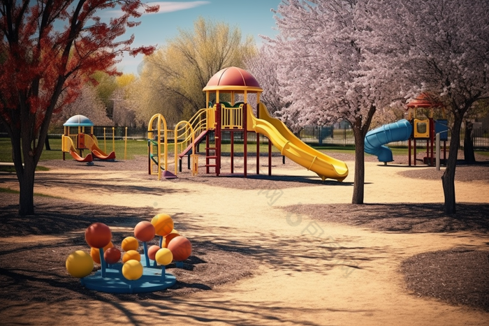 春天温馨儿童乐园游乐场玩具