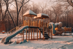 冬天温馨儿童乐园摄影图10