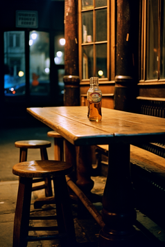夜晚街头酒桌暖调摄影图25
