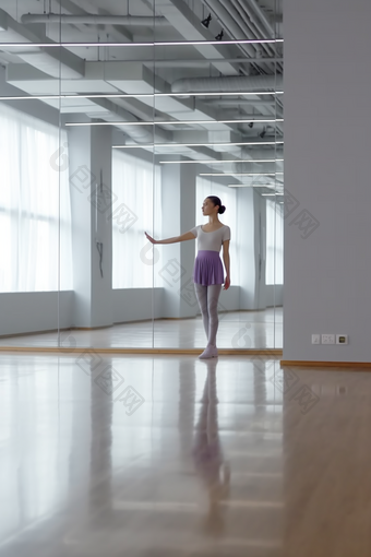 芭蕾舞蹈房少女练习