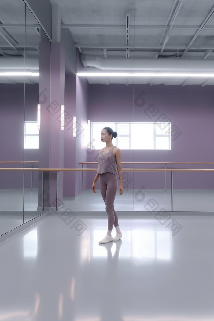 芭蕾舞蹈房舞房少女