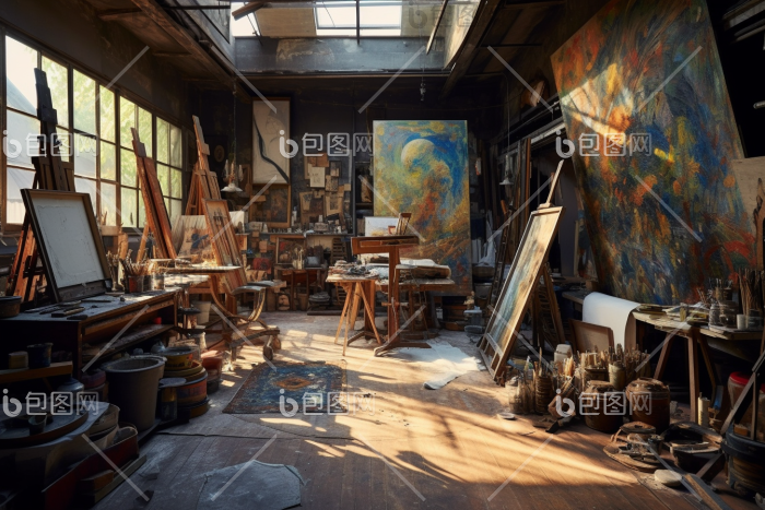 艺术画室室内美术生生图片-包图网