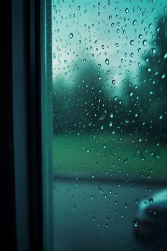 雨天窗户高清雨水虚化