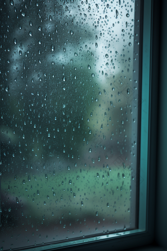 雨天窗户高清雨季室内