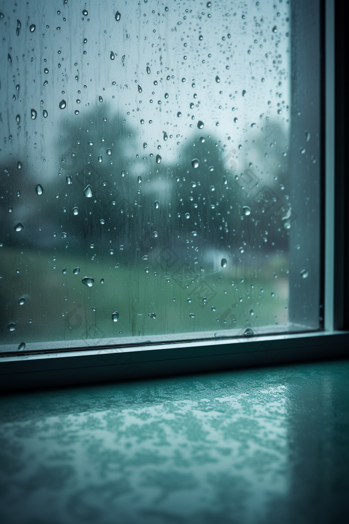 雨天窗户高清雨季雾蒙蒙