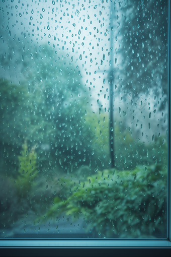 雨天窗户高清雨季<strong>水滴</strong>