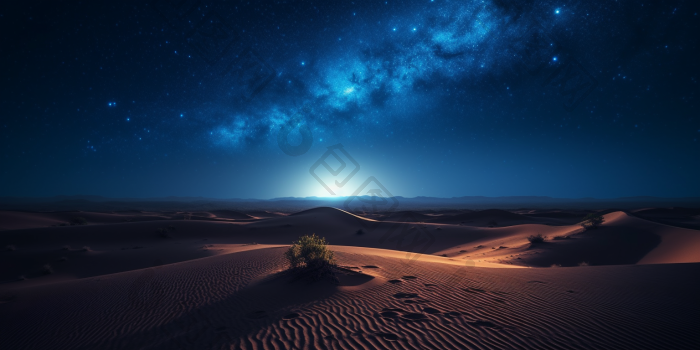 静谧的夜晚沙漠风景高清图片下载-包图网