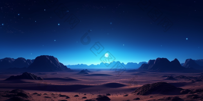 静谧的夜晚沙漠风景高清图片下载-包图网