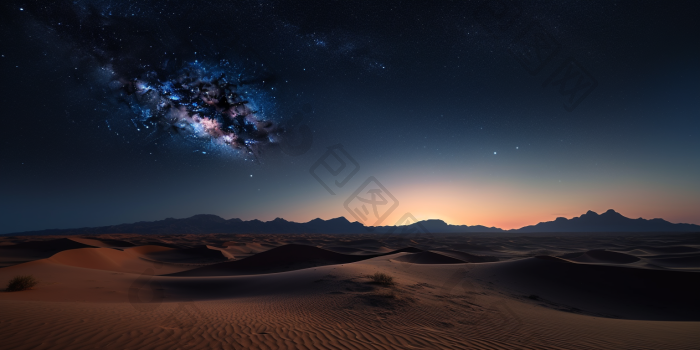 静谧的夜晚沙漠风景高清图片下载-包图网