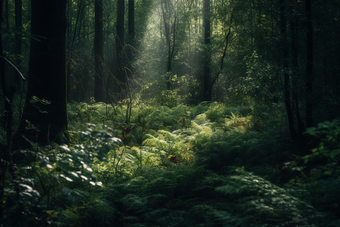 森林高清微距植物光线