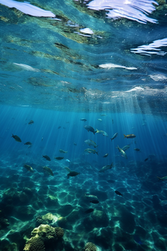 蓝色海洋鱼类海底世界摄影图1