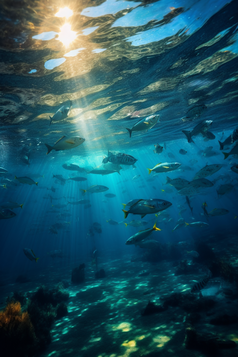 蓝色海洋鱼类海底世界摄影图2