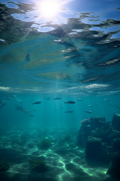 蓝色海洋鱼类海底世界摄影图4