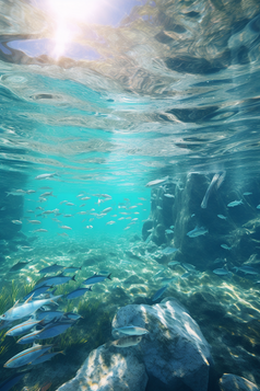 蓝色海洋鱼类海底世界摄影图47