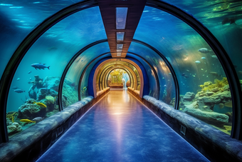 水族馆观光隧道室内海底世界液体