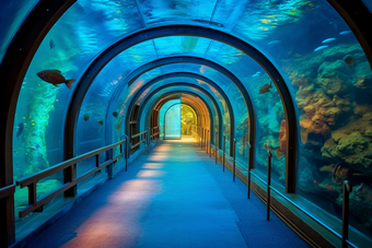 水族馆观光隧道室内海洋液体