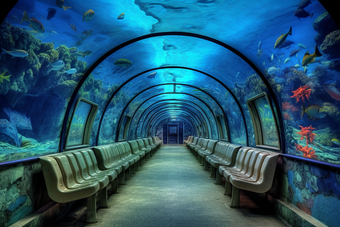 水族馆观光隧道室内海洋海