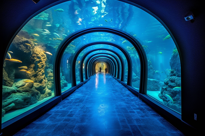水族馆观光隧道室内海底世界鱼