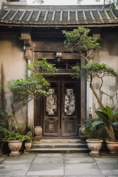 中国古风古镇建筑摄影图45