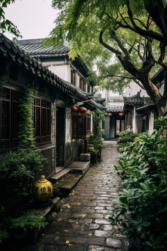 中国古风古镇建筑旅游小镇