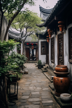 中国古风古镇建筑摄影图8