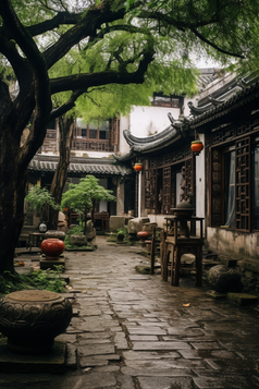 中国古风古镇建筑摄影图6