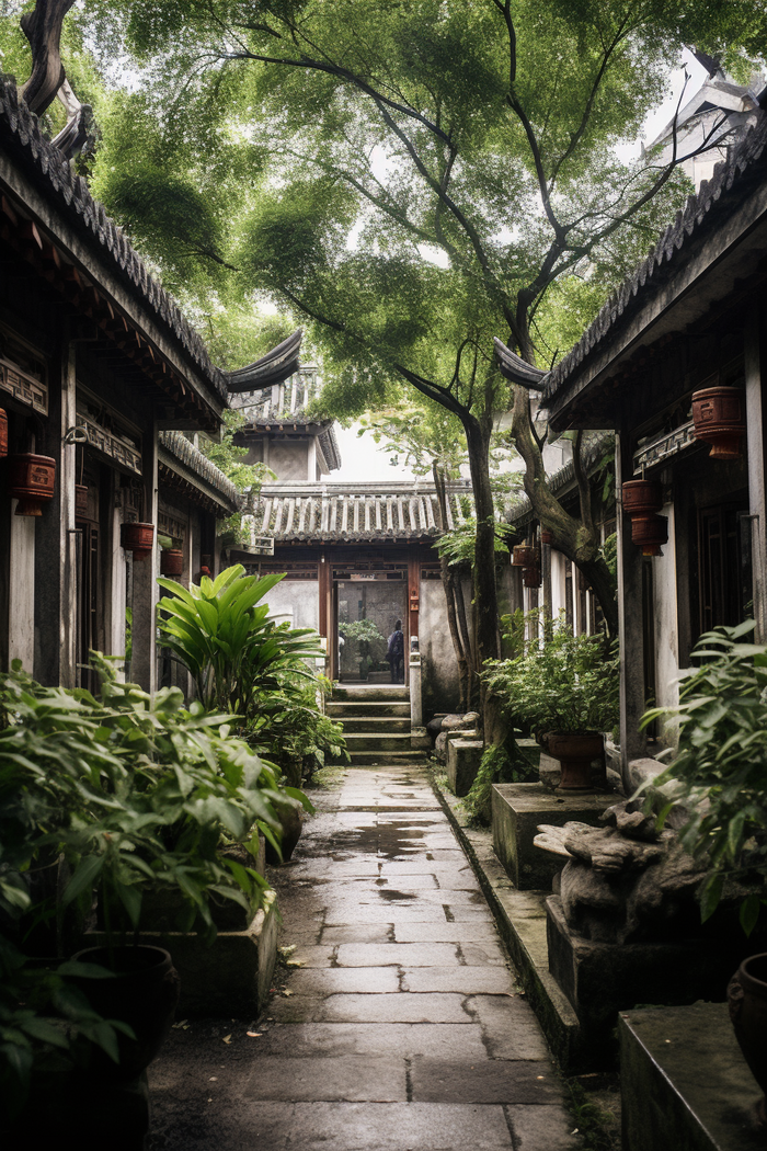 中国古风古镇建筑古旅游