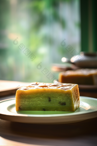 传统美食绿豆糕高清糕点餐盘