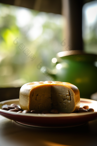 传统美食绿豆糕高清中国风餐盘