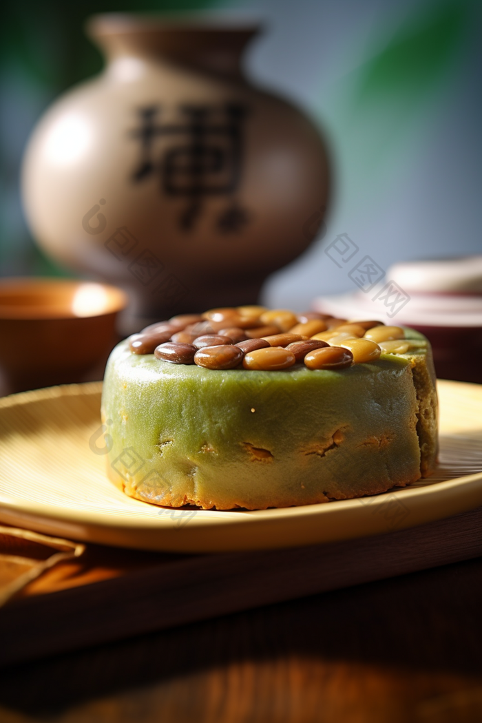传统美食绿豆糕高清美味古风