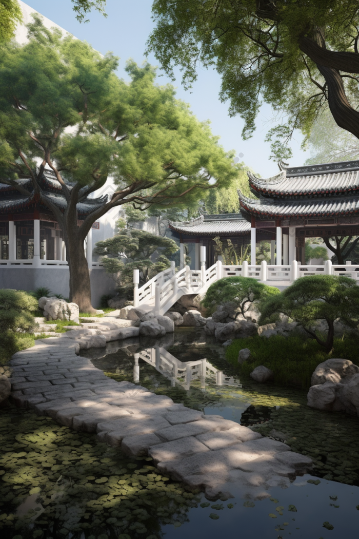 中式园林建筑图片-包图网